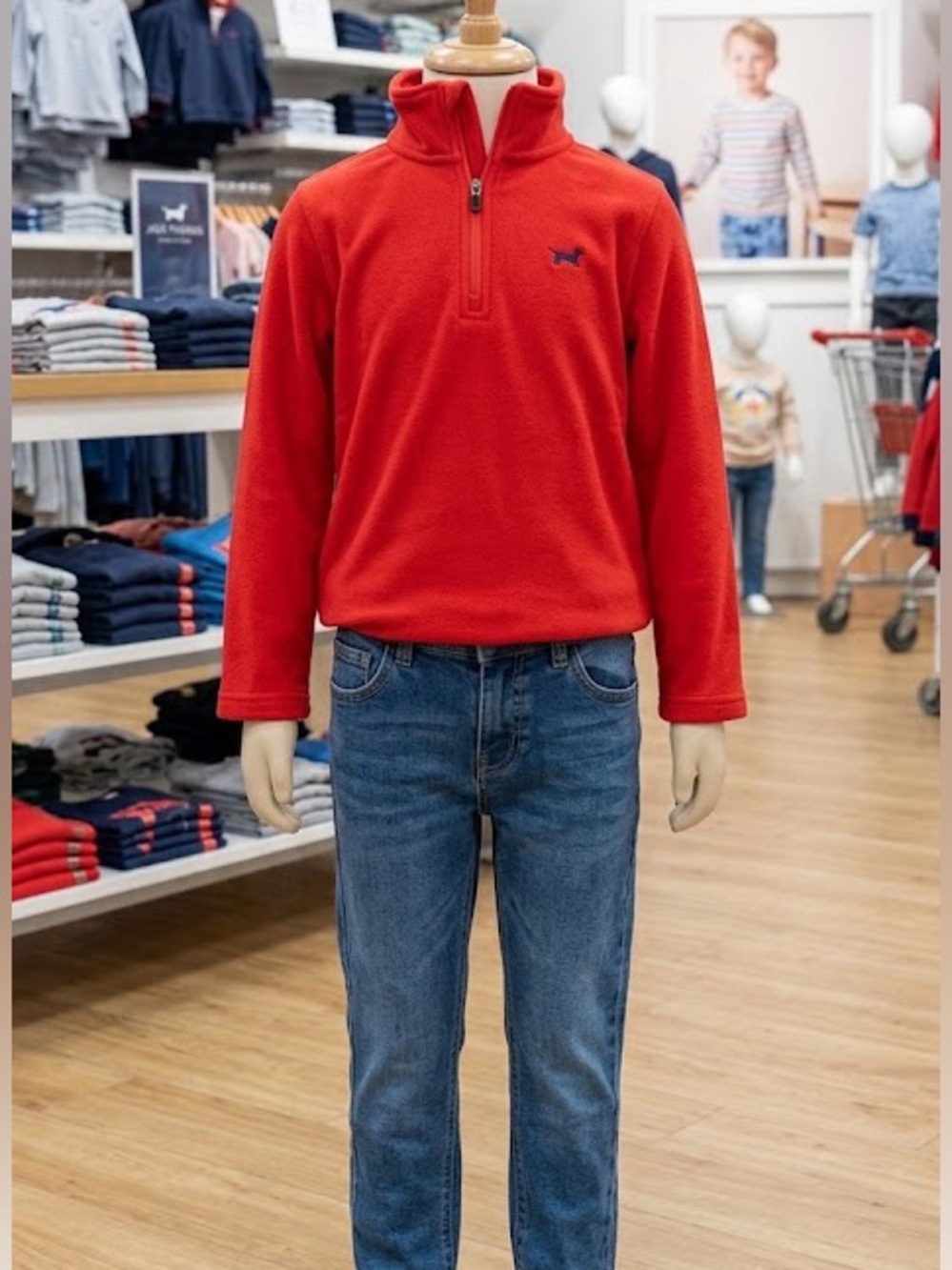 Jack Thomas Red 1/4 zip pullover Med 10/12
